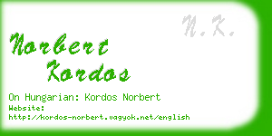 norbert kordos business card